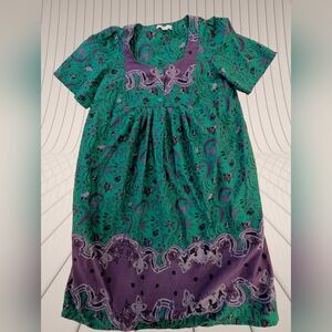 Only Necessities Women's Maxi Lounger Caftan Nightgown ‎ Purple Green Size 14/16